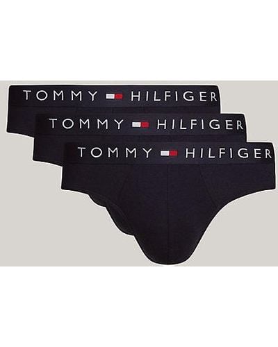 Tommy Hilfiger 3er-Pack TH Original Slips mit Logo-Taillenbund - Blau