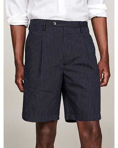 Tommy Hilfiger Shorts mit Bügelfalten und Ithaka-Streifen - Blau