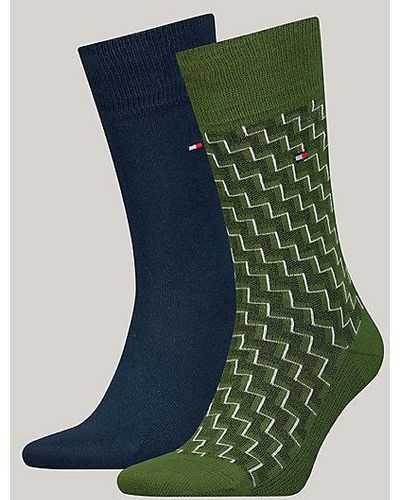 Tommy Hilfiger Set Van 2 Paar Sokken Met Birdseye-patroon - Groen