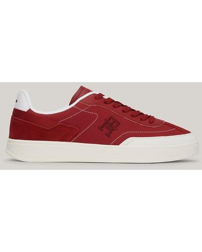Tommy Hilfiger Heritage Mixed Texture Trainers - Red