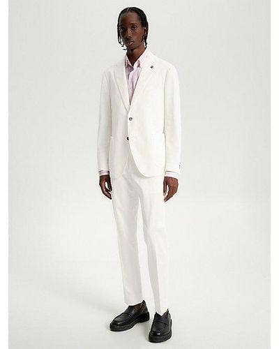 Tommy Hilfiger Slim Fit Anzug in Stückfärbung - Weiß