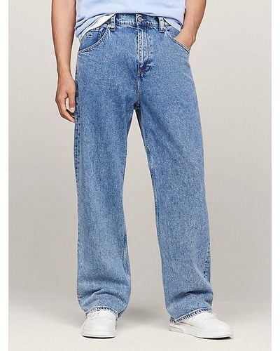 Tommy Hilfiger Aiden Dad Baggy Jeans mit Mid-Wash - Blau