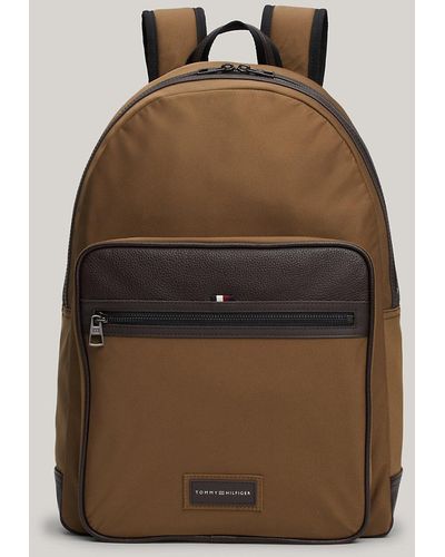 Tommy Hilfiger Casual Logo Patch Dome Backpack - Brown