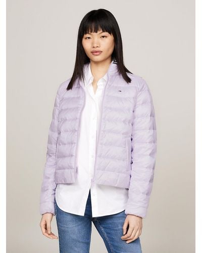 Tommy Hilfiger Quilted Logo Tape Puffer Jacket - White