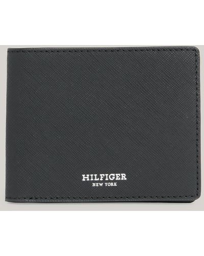 Tommy Hilfiger Textured Leather Small Credit Card Wallet - Grey