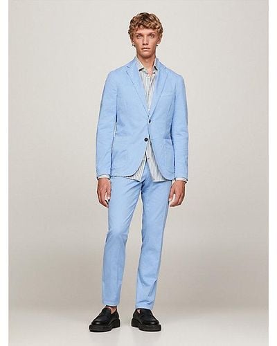 Tommy Hilfiger Slim Fit Anzug aus Twill mit Stückfärbung - Blau