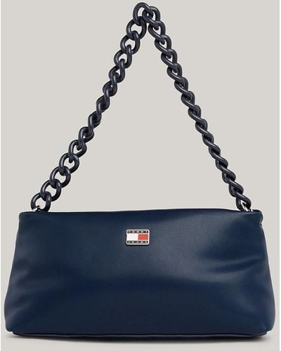 Tommy Hilfiger Petit sac City à chaîne épaisse porté épaule - Blanc