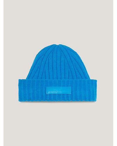 Tommy Hilfiger Beanie Met Logopatch - Blauw