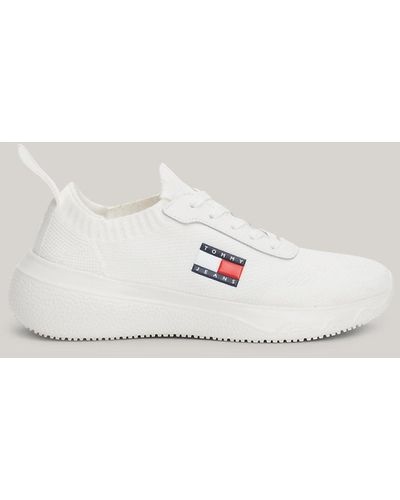Tommy Hilfiger Logo Knit Runner Trainers - Natural