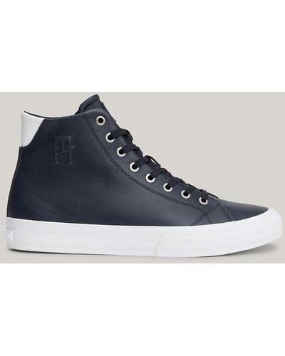 Tommy Hilfiger Leather Essential High-top Trainers - Blue