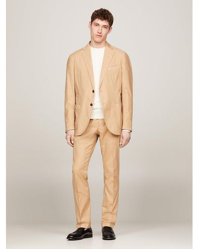 Tommy Hilfiger Garment Dyed Jersey Slim Fit Suit - Natural