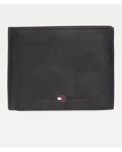 Tommy Hilfiger Portefeuille porte-cartes en cuir - Noir