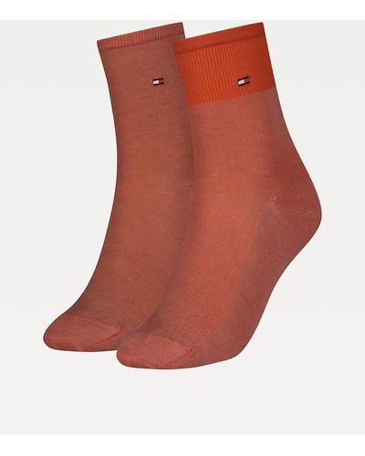 Tommy Hilfiger Lot de 2 paires de socquettes colour-block - Orange