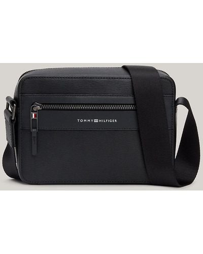 Tommy Hilfiger Premium Business Leather Crossover Bag - Black