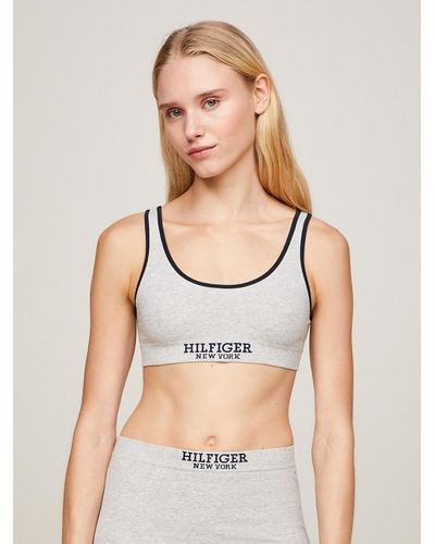Tommy Hilfiger Hilfiger Monotype Contrast Piping Unpadded Bralette - Natural