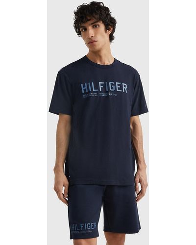 Tommy Hilfiger T-shirt de sport coupe casual à logo - Bleu