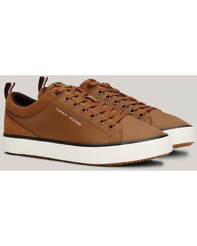 Tommy Hilfiger Leather Lace-up Cleat Trainers - Brown
