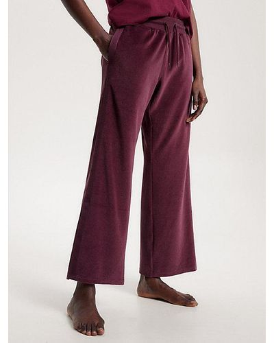 Tommy Hilfiger Pantalón de velour con pernera ancha - Morado