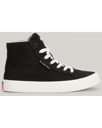 Tommy Hilfiger Canvas Mid-top Basketball Trainers - Black