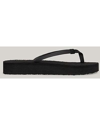 Tommy Hilfiger Chanclas de suela gruesa con monograma TH - Negro