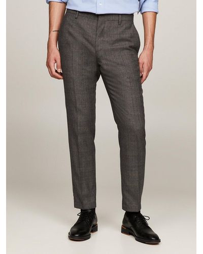 Tommy Hilfiger Formal Slim Fit Wool Trousers - Grey