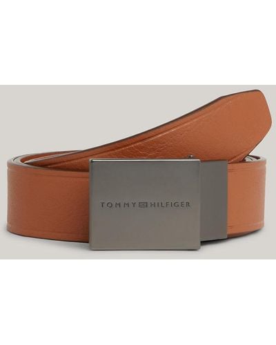 Tommy Hilfiger Square Plaque Buckle Leather Belt - Multicolour
