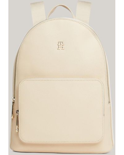 Tommy Hilfiger Essential Th Monogram Small Dome Backpack - Natural