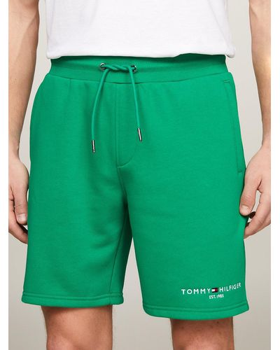 Tommy Hilfiger Drawstring Waist Straight Sweat Shorts - Green