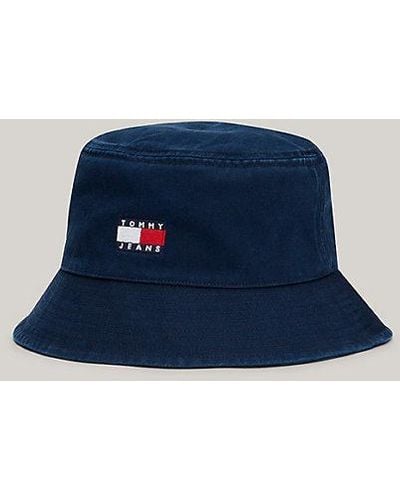 Tommy Hilfiger Sombrero de pescador Heritage con logo - Azul