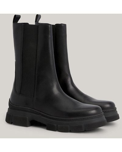 Tommy Hilfiger Essential Leather Chelsea Boots - Black