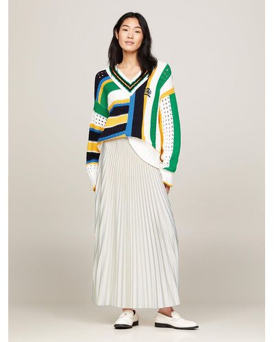 Tommy Hilfiger Pleated Maxi Skirt - White