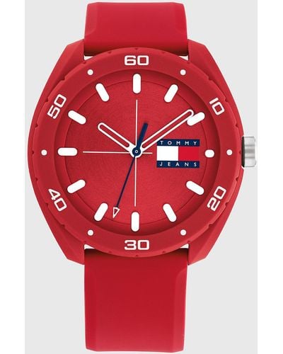Tommy Hilfiger Red Silicone Strap Watch