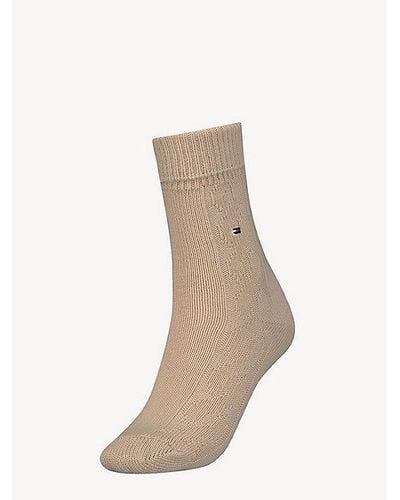 Tommy Hilfiger 1er-Pack Classics Socken mit Zopfmuster - Natur