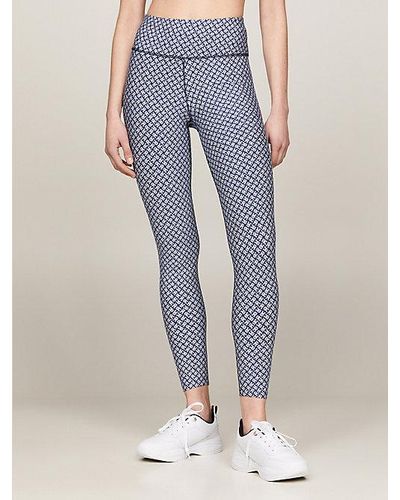 Tommy Hilfiger Sport lange Leggings mit TH-Monogramm - Blau