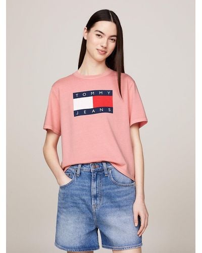 Tommy Hilfiger Flag Badge Boxy Fit T-shirt - Red