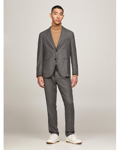 Tommy Hilfiger Washable Flannel Slim Fit Suit - Grey