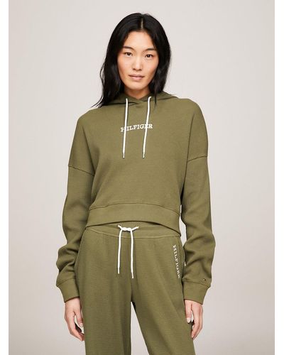 Tommy Hilfiger Sweat à capuche d'intérieur monotype Hilfiger - Vert