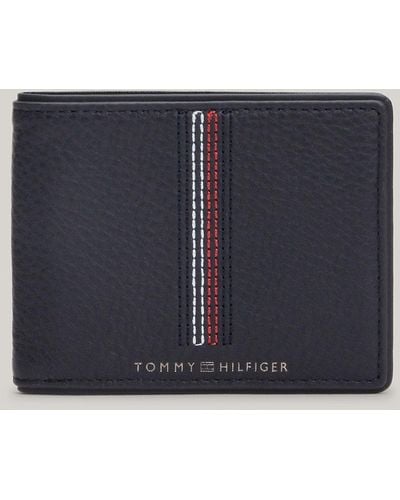 Tommy Hilfiger Small Leather Casual Credit Card Wallet - Blue
