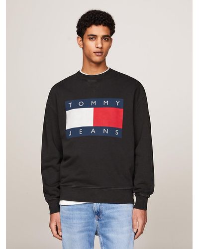 Tommy Hilfiger Oversized Flag Relaxed Fit Sweatshirt - Blue