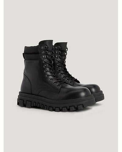 Tommy Hilfiger Botas Elevated en piel de corte medio - Negro