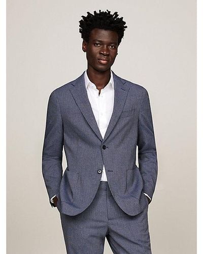 Tommy Hilfiger Unconstructed Single-breasted Slim Fit Blazer - Blauw
