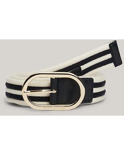 Tommy Hilfiger Cinturón Chic de tejido trenzado a rayas - Metálico