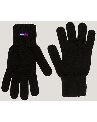 Tommy Hilfiger Knitted Flag Gloves - Black