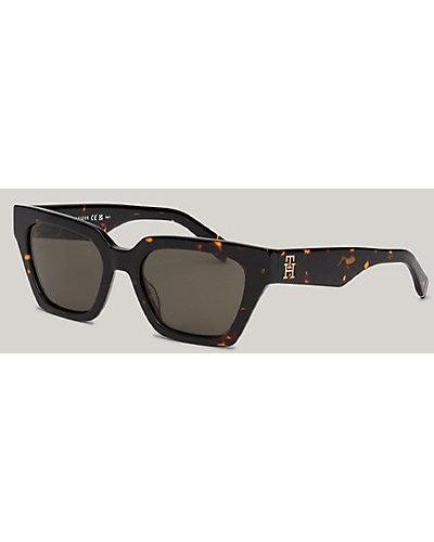 Tommy Hilfiger Cat-eye-zonnebril Met Rechthoekige Glazen - Bruin