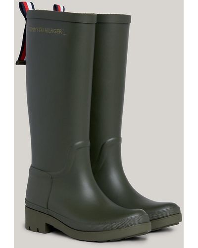 Tommy Hilfiger Signature Tape Rubber Boots - Green