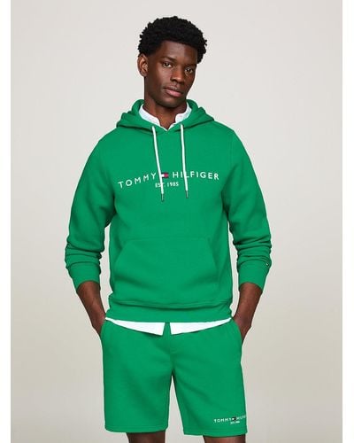 Tommy Hilfiger Sweat à capuche coupe standard à logo brodé - Vert
