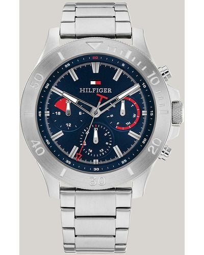 Tommy Hilfiger Navy Dial Stainless Steel Sports Watch - Grey