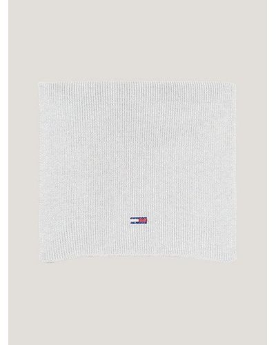 Tommy Hilfiger Rippstrick-Schal mit Flag - Weiß