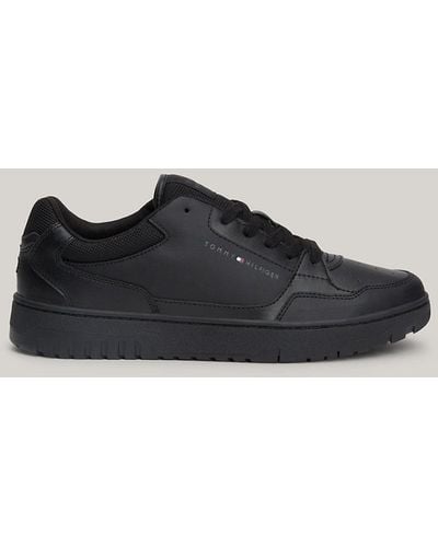 Tommy Hilfiger Leather Basketball Trainers - Black