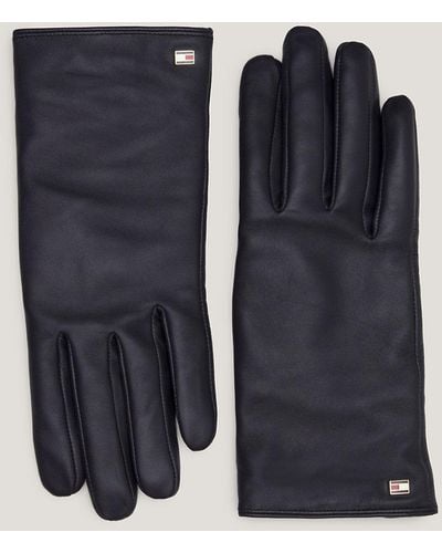 Tommy Hilfiger Essential Flag Leather Gloves - Blue
